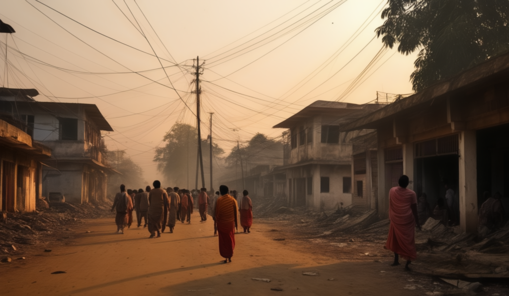 Tensions are running high in the Sampurna Nagar town.